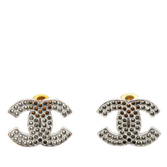 Chanel Cc Logo Clip-On Earrings Silver- #208214C54B